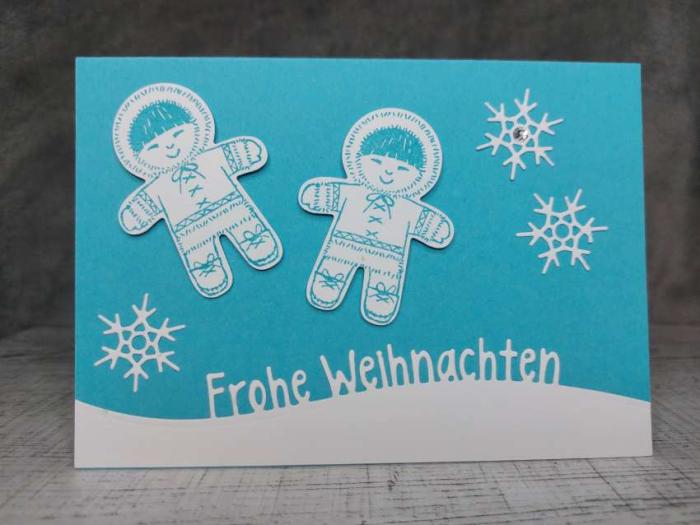 Grußkarte Frohe Weihnachten Eskimo handgemacht